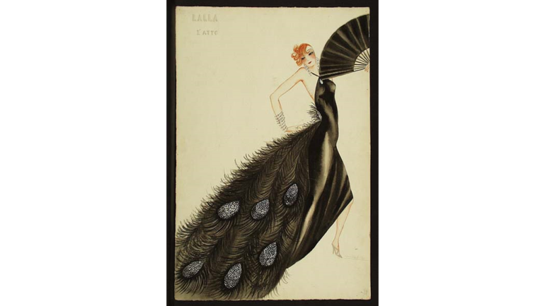 Il favorito del re by Antonio Veretti, world premiere, Milan, Teatro alla Scala, 1932. Lalla, Act I, costume design by Titina Rota