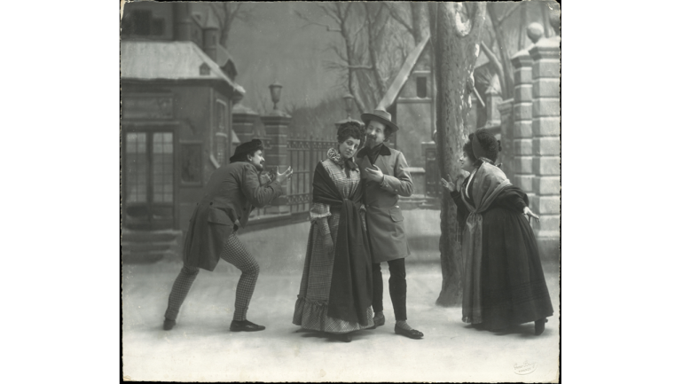 A scene from La bohème by Giacomo Puccini, The Barrière d&#39;Enfer, Act III, 1896