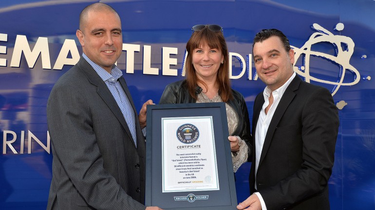 Rob Molloy (Director of Global TV Content and Sales, Guinness World Records), Diana Buddingh (Director of Global Entertainment Production, FremantleMedia) und George Levendis (Head of International Production, Syco Entertainment) (from left)