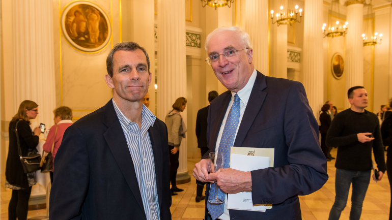 Terry McCarthy (left), Executive Director of the American Academy, and H.E. Michael Collins, Ambassador of Ireland,