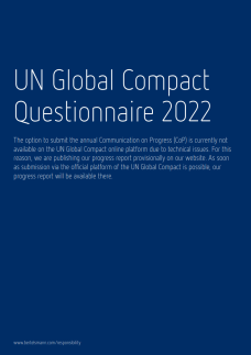 Bertelsmann UN Global Compact Questionnaire 2022