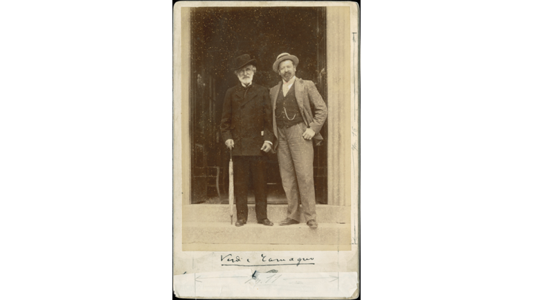 Giuseppe Verdi and Francesco Tamagno, who created the role of Otello, photograph by Pietro Tempestini, 1899