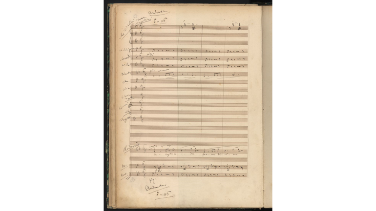 Aida by Giuseppe Verdi, aria Celeste Aida, autograph score, 1872