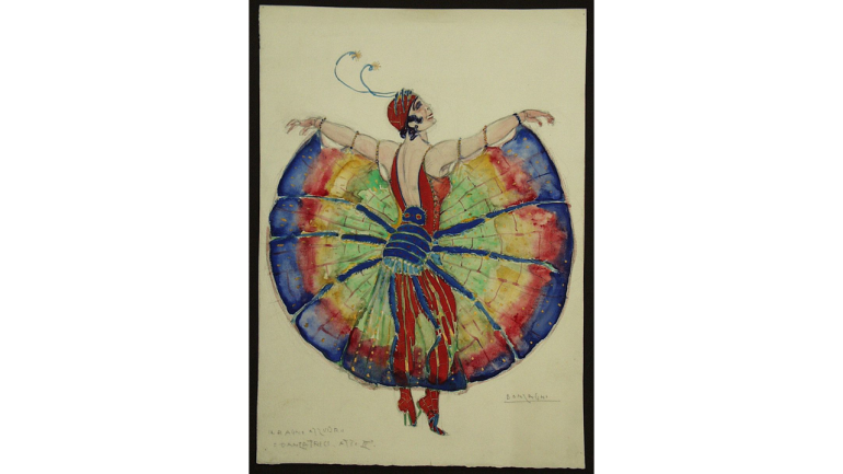 Il ragno azzurro by Alberto Igino Randegger, Milan, 1918. Dancers, costume design by Aroldo Bonzagni