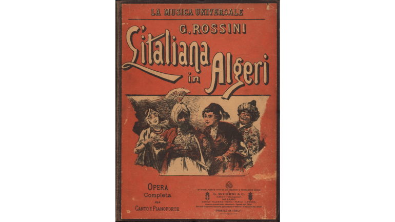 L&#39;italiana in Algeri by Gioachino Rossini, cover of the printed vocal score, 1898