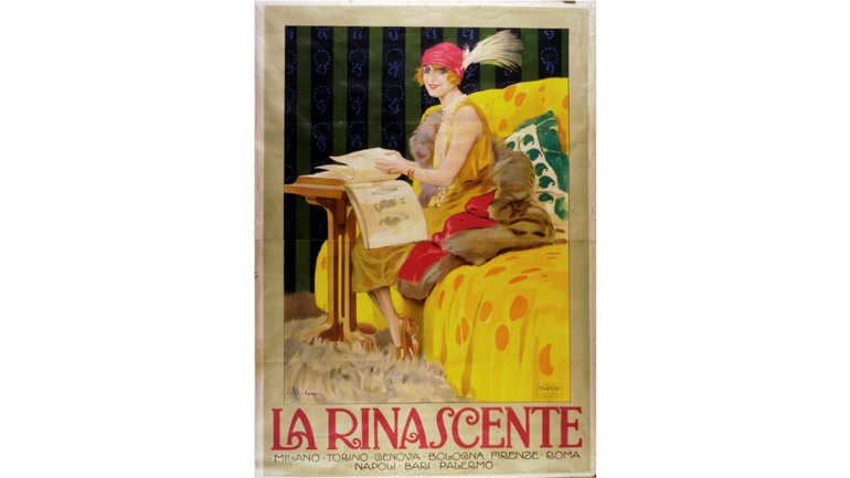 Manifesto by Leopoldo Metlicovitz for La Rinascente, 1913
