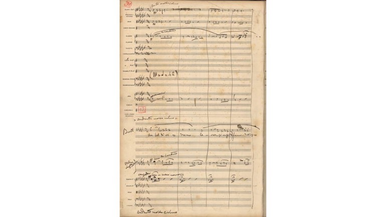Un bel dì vedremo, autograph score by Giacomo Puccini, folio 181v