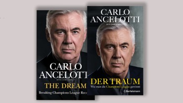 Book cover and portrait of Carlo Ancelotti