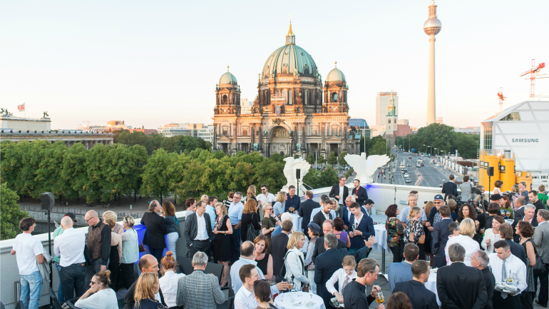 Before the film, there was a reception on the rooftop terrace of Bertelsmann Unter den Linden 1.