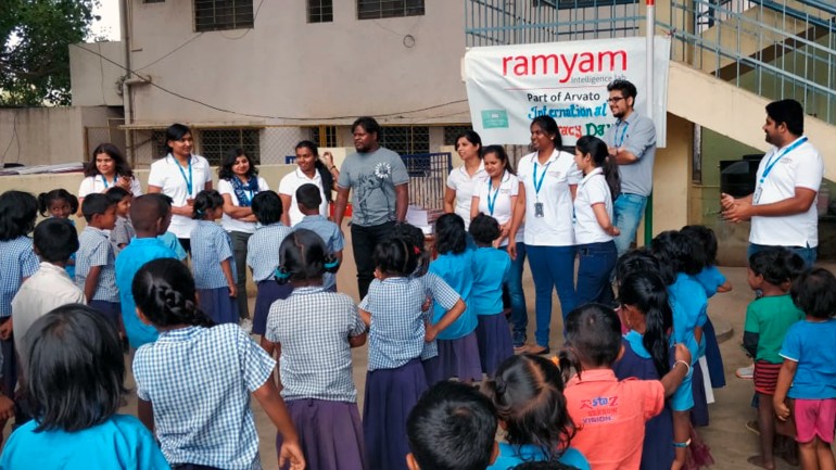 Colleagues from Arvato in Bangalore supported an elementary school.