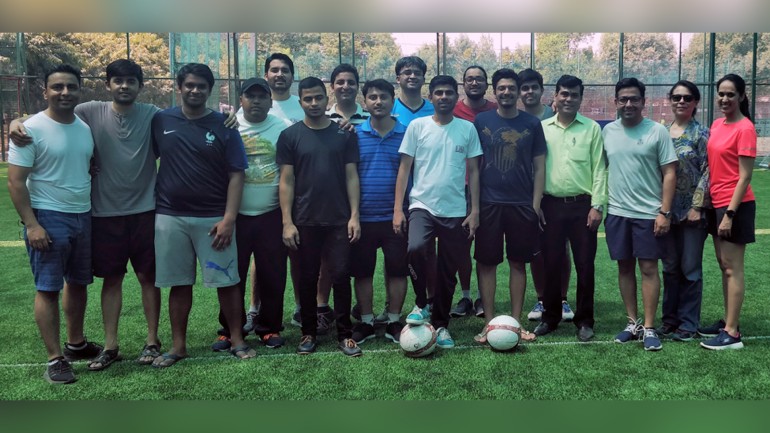 New Delhi based employees at the football tournament
